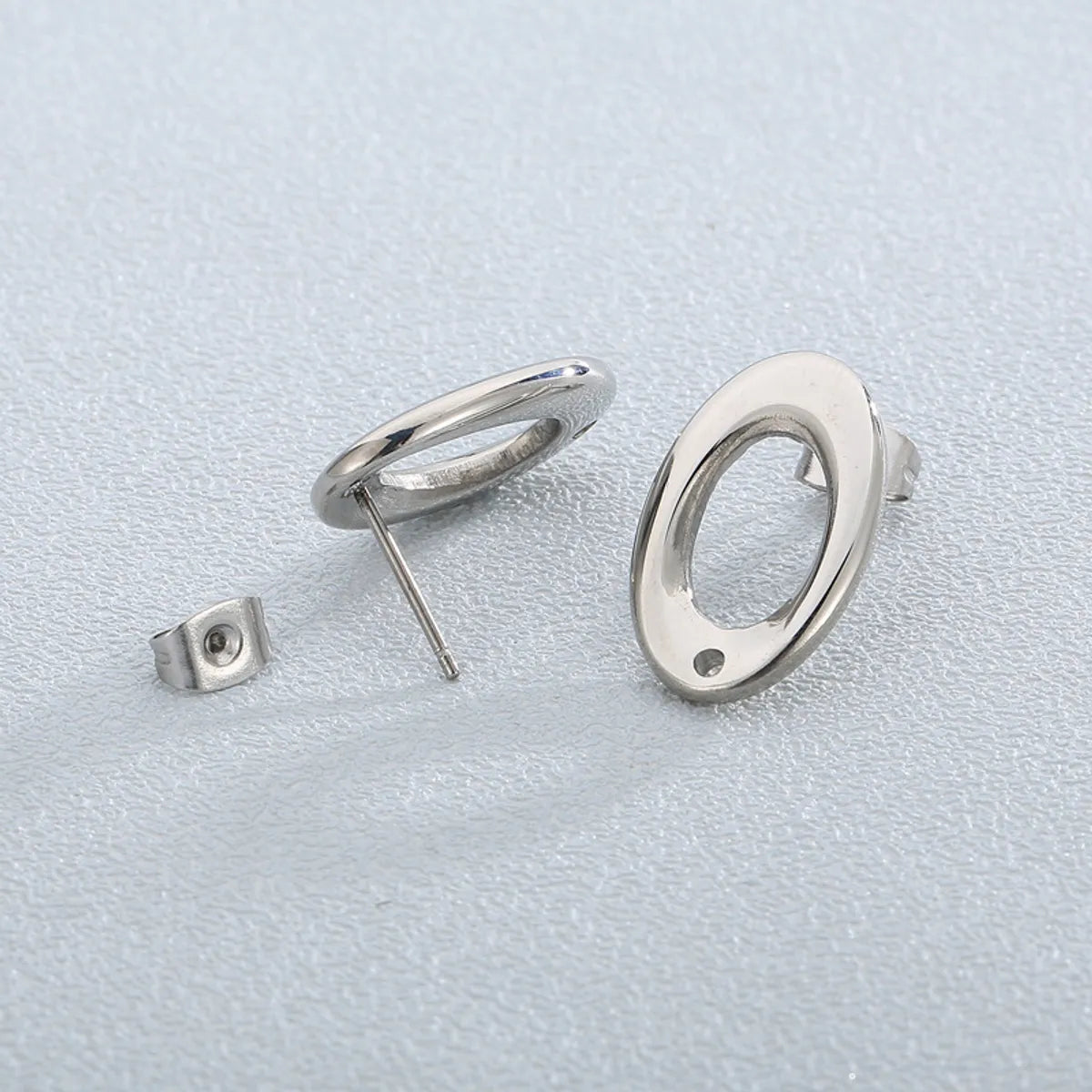 1 Pair Simple Style Oval Stainless Steel Ear Studs