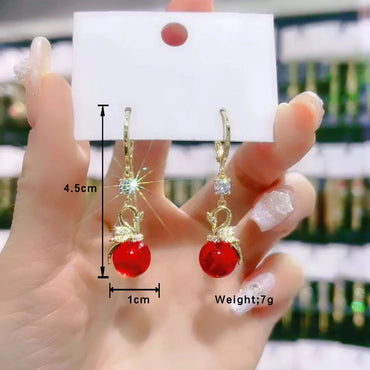 1 Pair Simple Style Peacock Plating Inlay Copper Artificial Crystal Gold Plated Drop Earrings