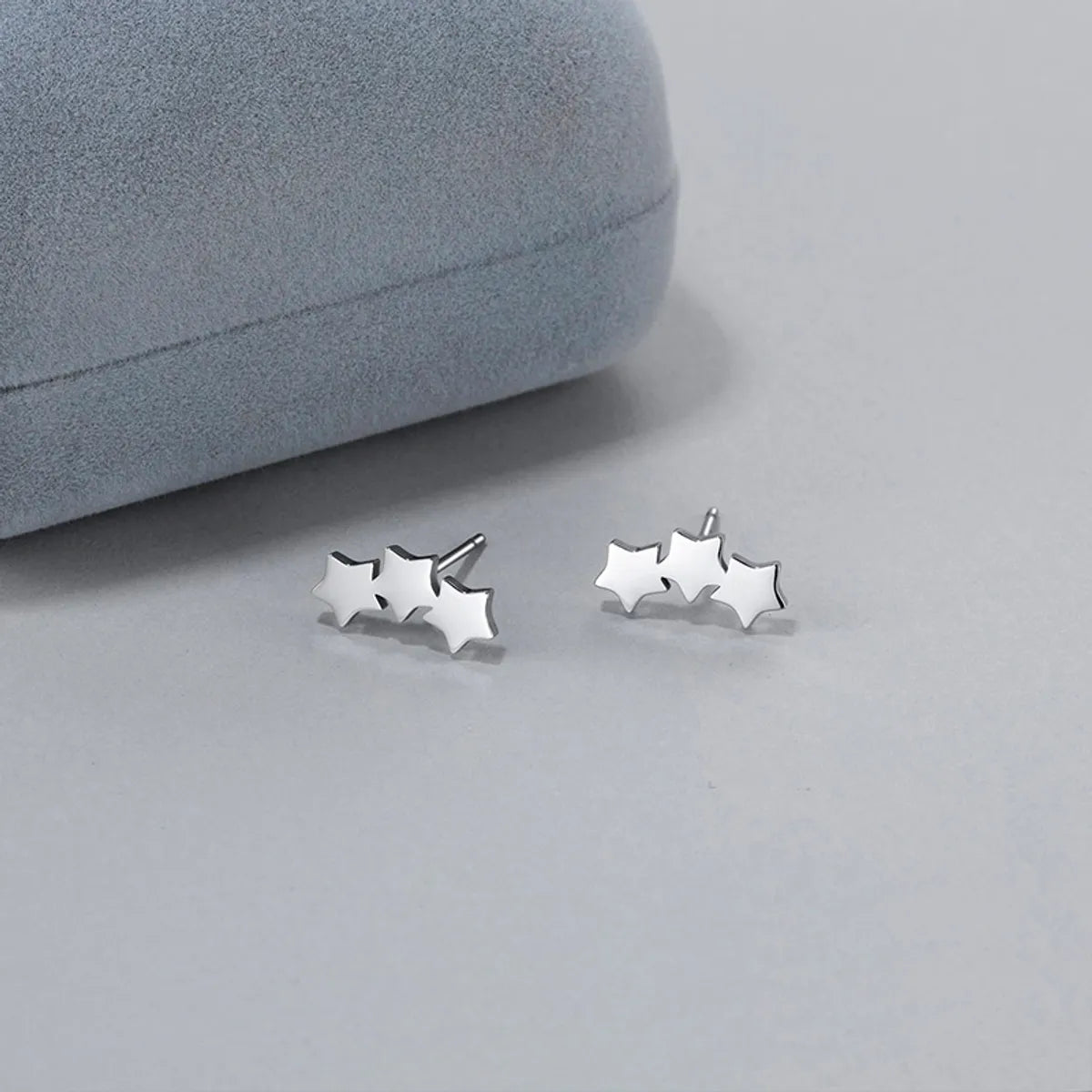 1 Pair Simple Style Pentagram Polishing Stainless Steel Ear Studs