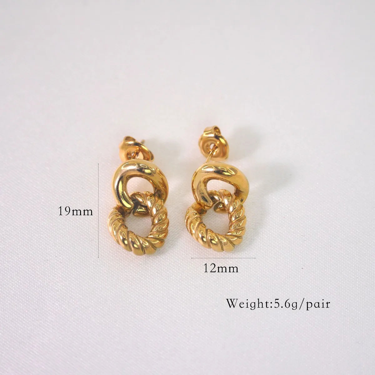 1 Pair Simple Style Printing Plating 304 Stainless Steel Drop Earrings