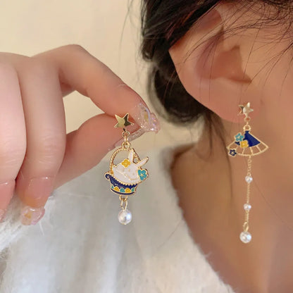 1 Pair Simple Style Rabbit Enamel Alloy Drop Earrings