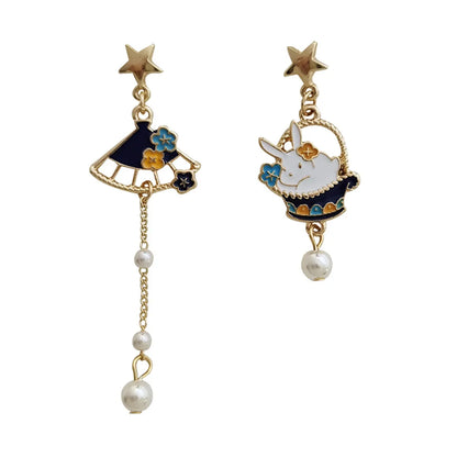 1 Pair Simple Style Rabbit Enamel Alloy Drop Earrings