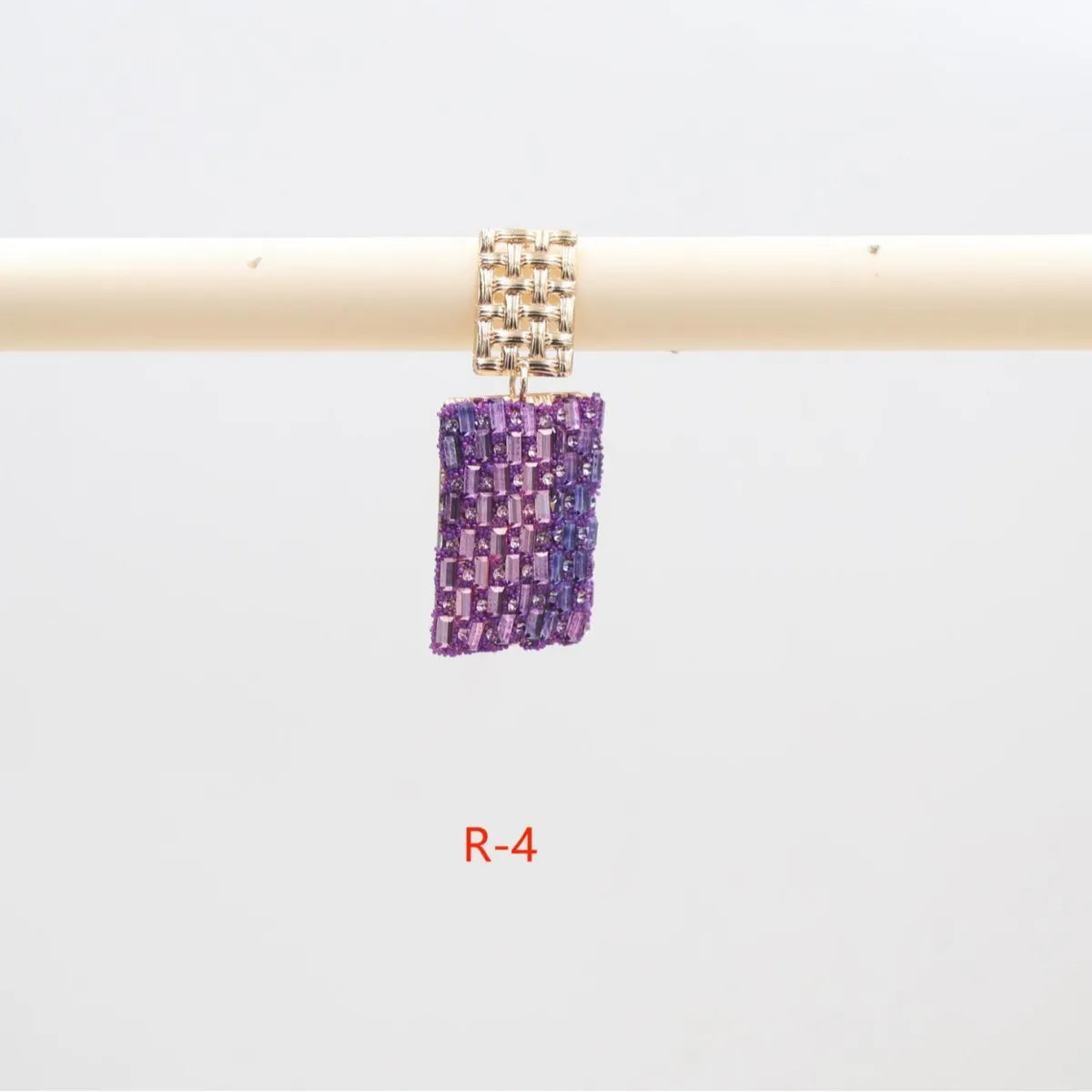 1 Pair Simple Style Rectangle Inlay Mixed Materials Glass Drop Earrings