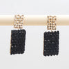 1 Pair Simple Style Rectangle Inlay Mixed Materials Glass Drop Earrings