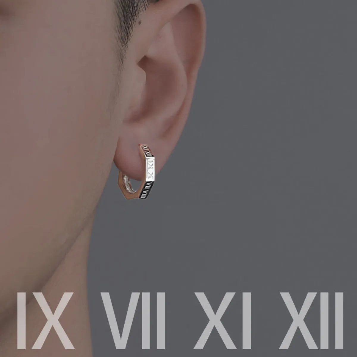 1 Pair Simple Style Roman Numeral Plating Copper Silver Plated Earrings