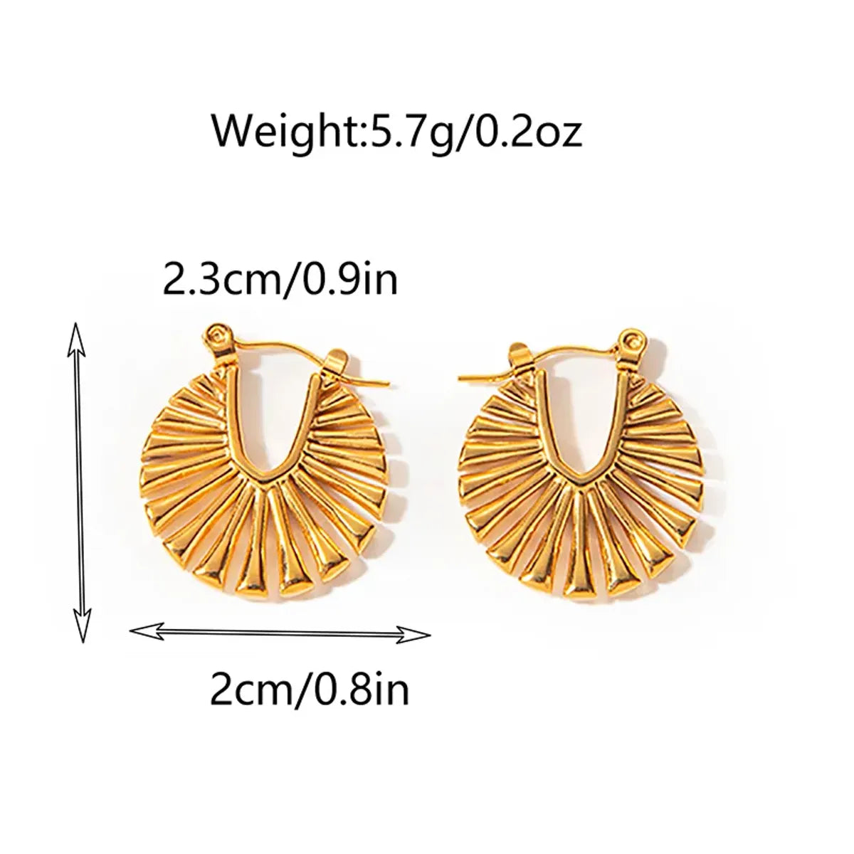 1 Pair Simple Style Roman Style Commute Sector Leaves Plating Stainless Steel Earrings