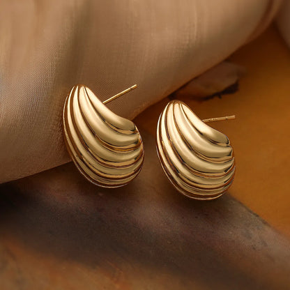 1 Pair Simple Style Roman Style Geometric Plating Copper 18k Gold Plated Ear Studs