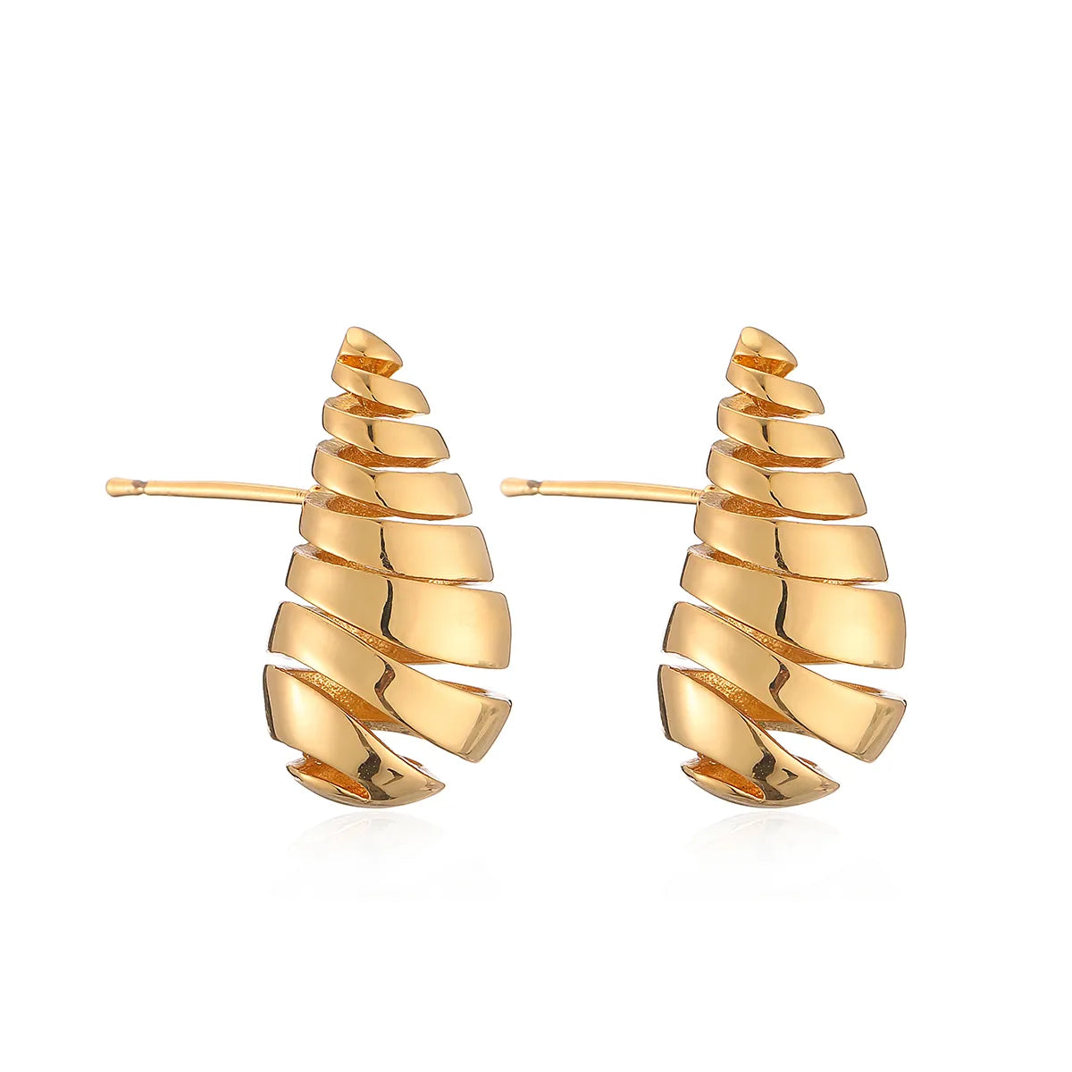 1 Pair Simple Style Roman Style Geometric Plating Copper 18k Gold Plated Ear Studs