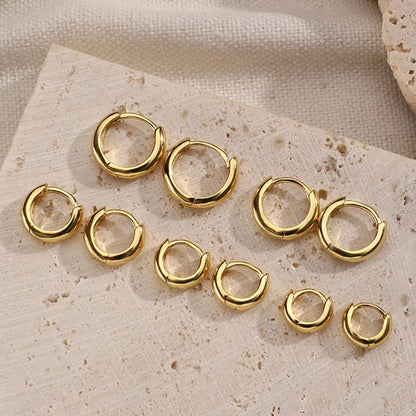 1 Pair Simple Style Roman Style Round Sterling Silver White Gold Plated Gold Plated Earrings