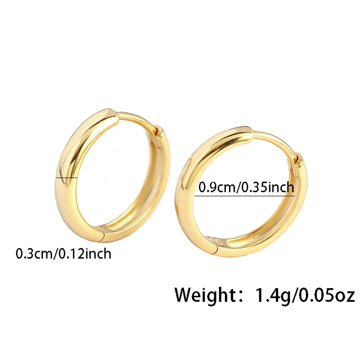 1 Pair Simple Style Roman Style Round Sterling Silver White Gold Plated Gold Plated Earrings