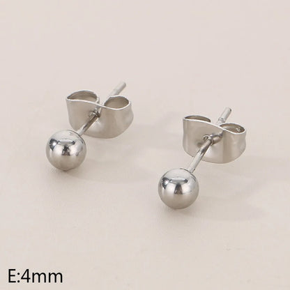 1 Pair Simple Style Round 304 Stainless Steel 18K Gold Plated Ear Studs