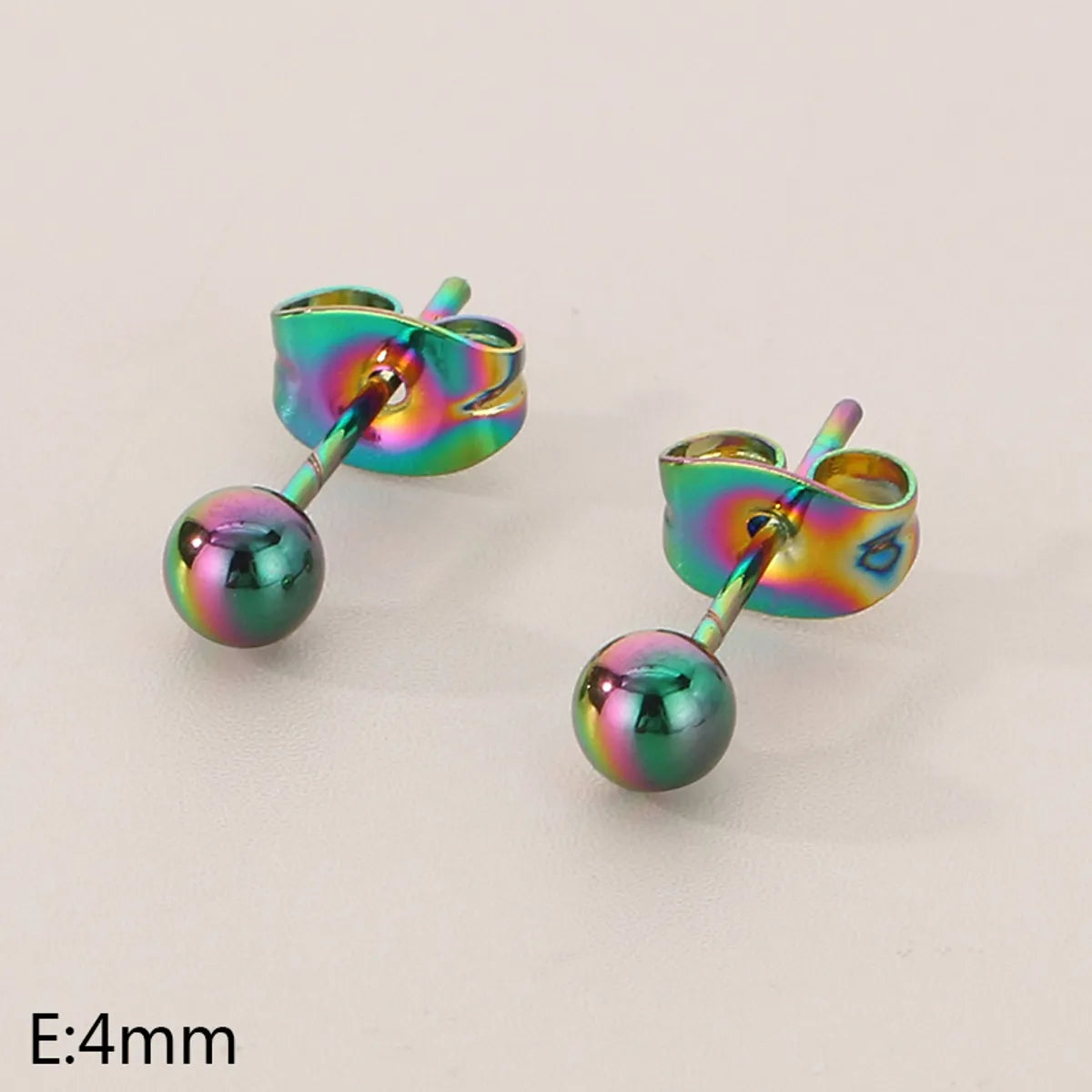 1 Pair Simple Style Round 304 Stainless Steel 18K Gold Plated Ear Studs