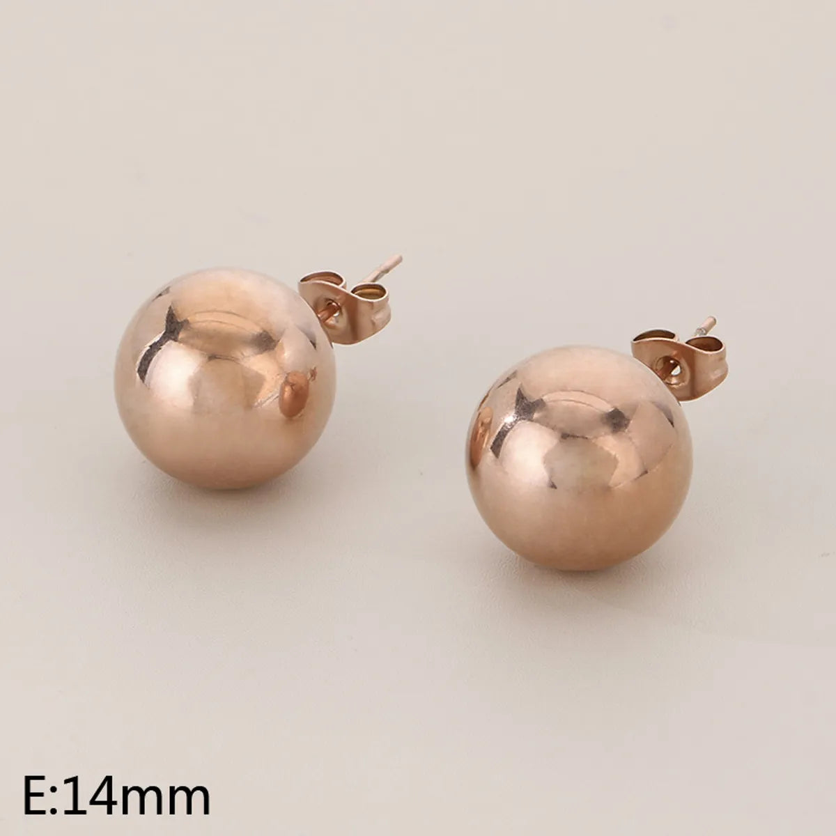 1 Pair Simple Style Round 304 Stainless Steel 18K Gold Plated Ear Studs