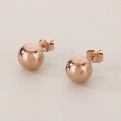 1 Pair Simple Style Round 304 Stainless Steel 18K Gold Plated Ear Studs