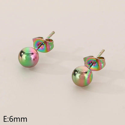 1 Pair Simple Style Round 304 Stainless Steel 18K Gold Plated Ear Studs