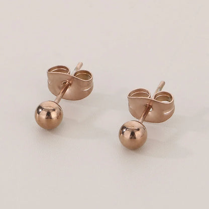 1 Pair Simple Style Round 304 Stainless Steel 18K Gold Plated Ear Studs