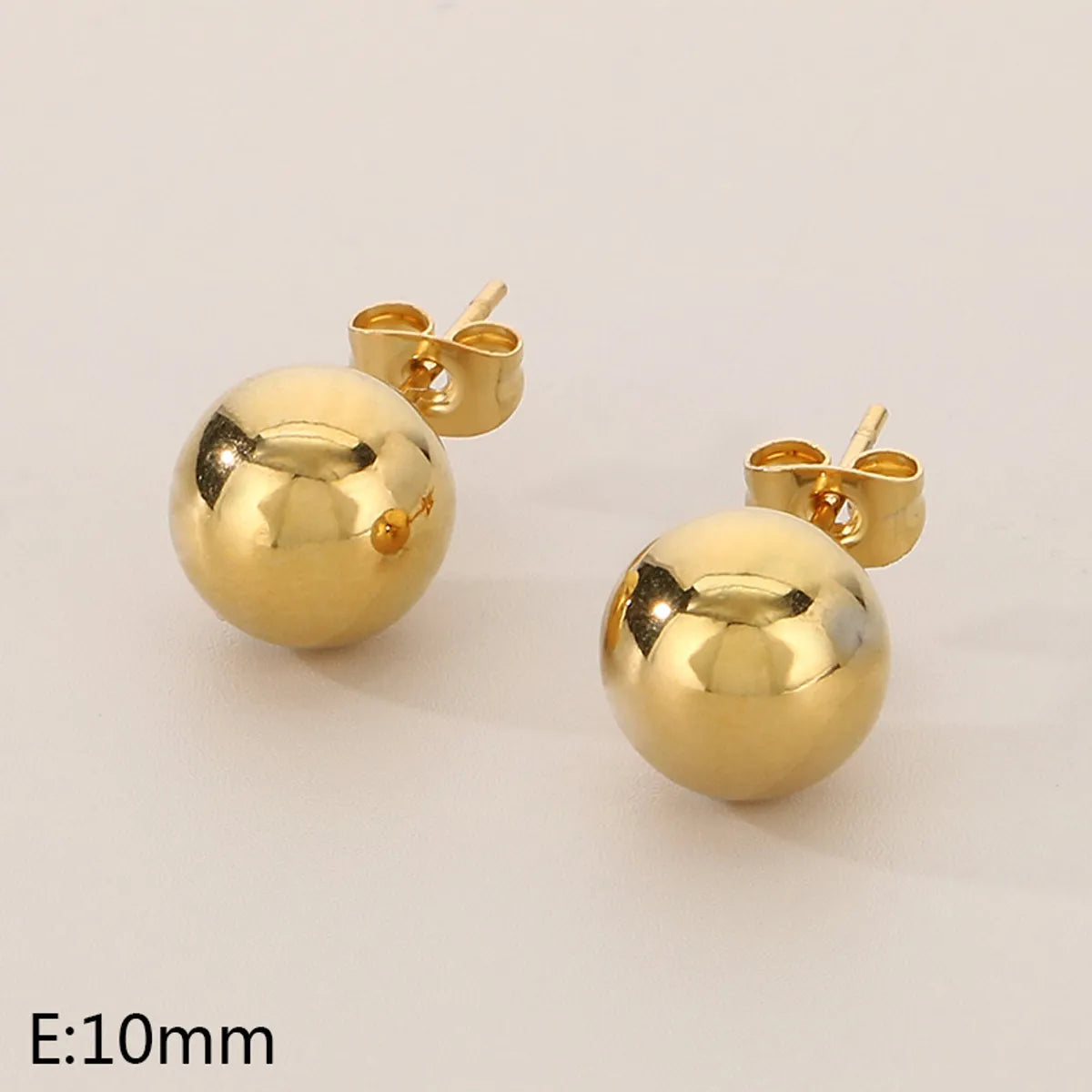 1 Pair Simple Style Round 304 Stainless Steel 18K Gold Plated Ear Studs