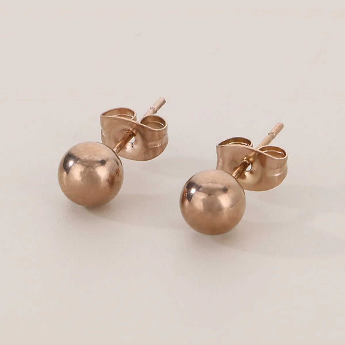 1 Pair Simple Style Round 304 Stainless Steel 18K Gold Plated Ear Studs