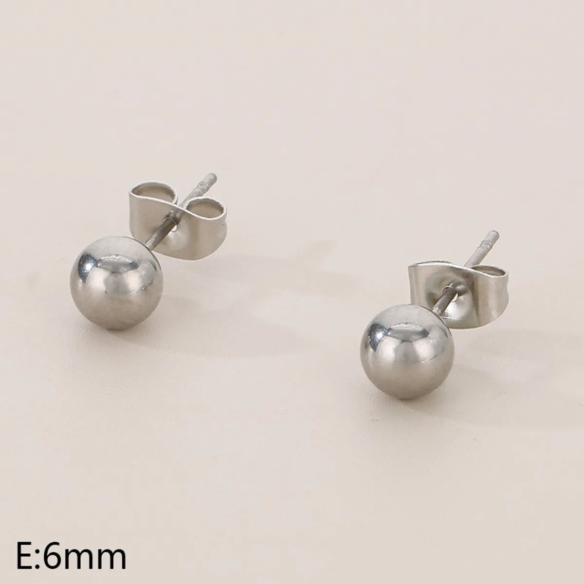 1 Pair Simple Style Round 304 Stainless Steel 18K Gold Plated Ear Studs