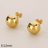 1 Pair Simple Style Round 304 Stainless Steel 18K Gold Plated Ear Studs