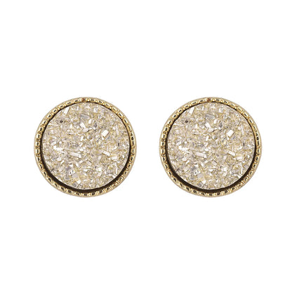 1 Pair Simple Style Round Plating Alloy Ear Studs