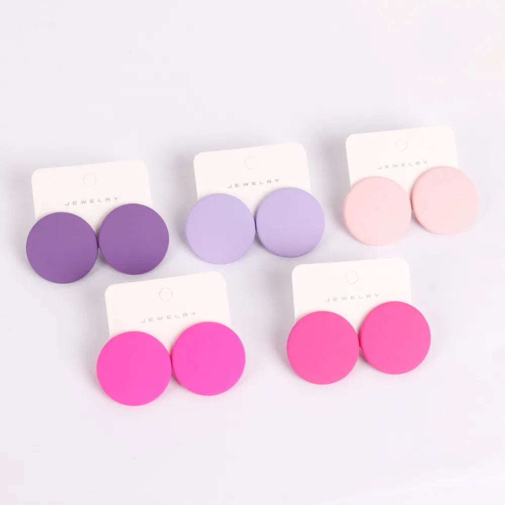 1 Pair Simple Style Round Arylic Women'S Earrings