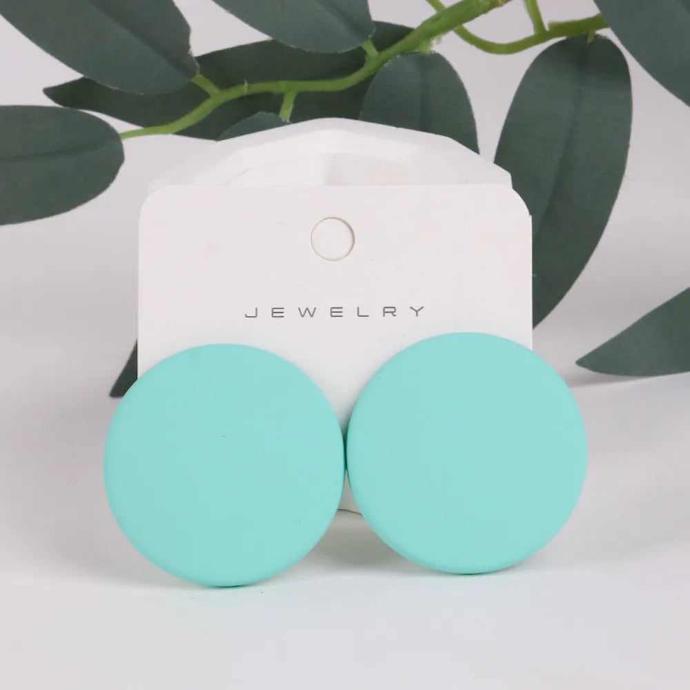 1 Pair Simple Style Round Arylic Women'S Earrings