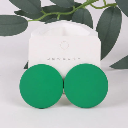 1 Pair Simple Style Round Arylic Women'S Earrings