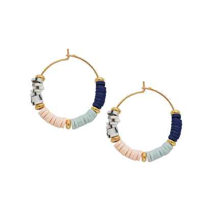 1 Pair Simple Style Round Beaded Metal Earrings