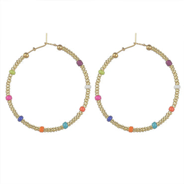 1 Pair Simple Style Round Beaded Plating Stainless Steel 14k Gold Plated Earrings