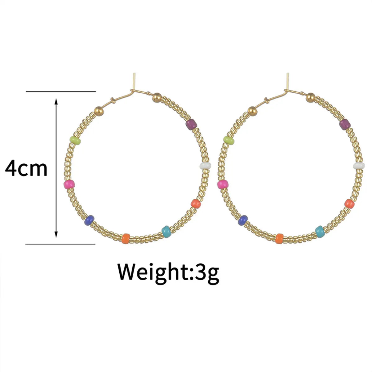 1 Pair Simple Style Round Beaded Plating Stainless Steel 14k Gold Plated Earrings