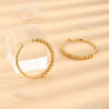 1 Pair Simple Style Round Beaded Polishing Titanium Steel 18K Gold Plated Hoop Earrings