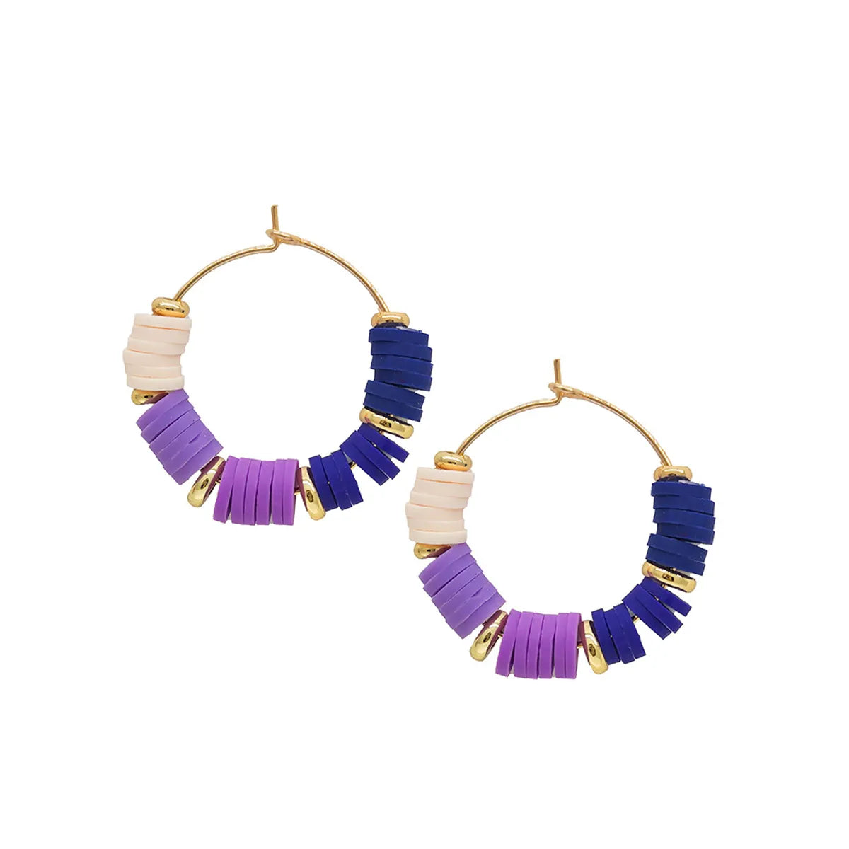 1 Pair Simple Style Round Beaded Soft Clay Drop Earrings