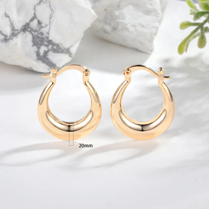 1 Pair Simple Style Round Copper 18K Gold Plated Hoop Earrings