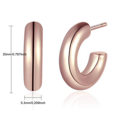 1 Pair Simple Style Round Copper 18K Gold Plated Hoop Earrings