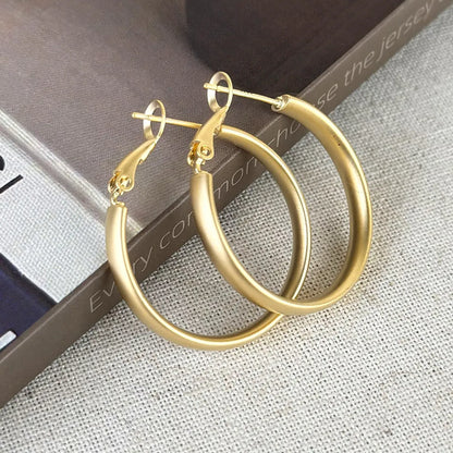 1 Pair Simple Style Round Copper White Gold Plated Gold Plated Hoop Earrings