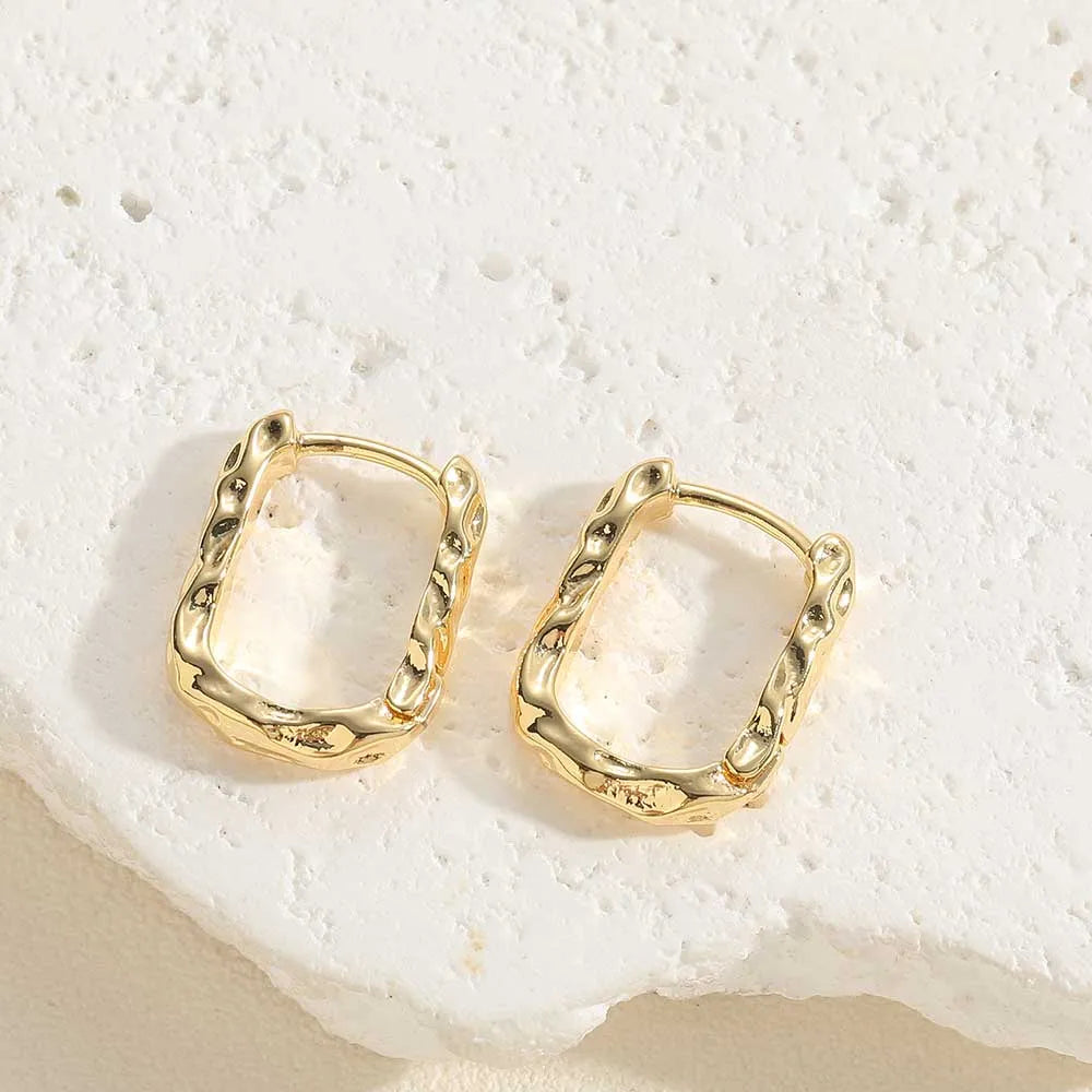 1 Pair Simple Style Round Copper Zircon 14k Gold Plated Hoop Earrings