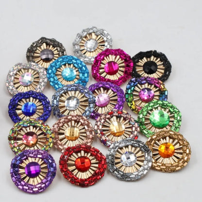 1 Pair Simple Style Round Flower Zinc Alloy Ear Studs