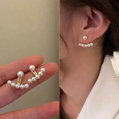 1 Pair Simple Style Round Heart Shape Bow Knot Alloy Plating Inlay Rhinestones Pearl Women'S Drop Earrings