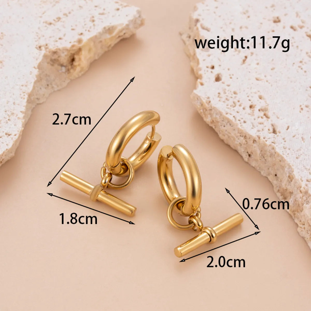 1 Pair Simple Style Round Heart Shape Plating 304 Stainless Steel Earrings