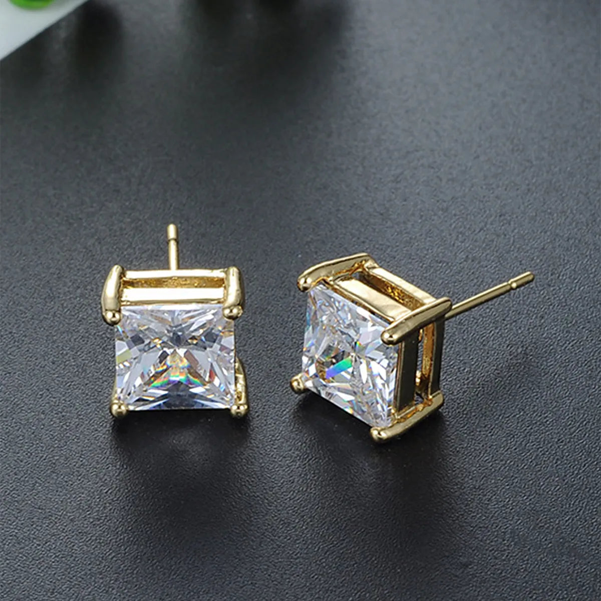 1 Pair Simple Style Round Inlay Stainless Steel Zircon Ear Studs