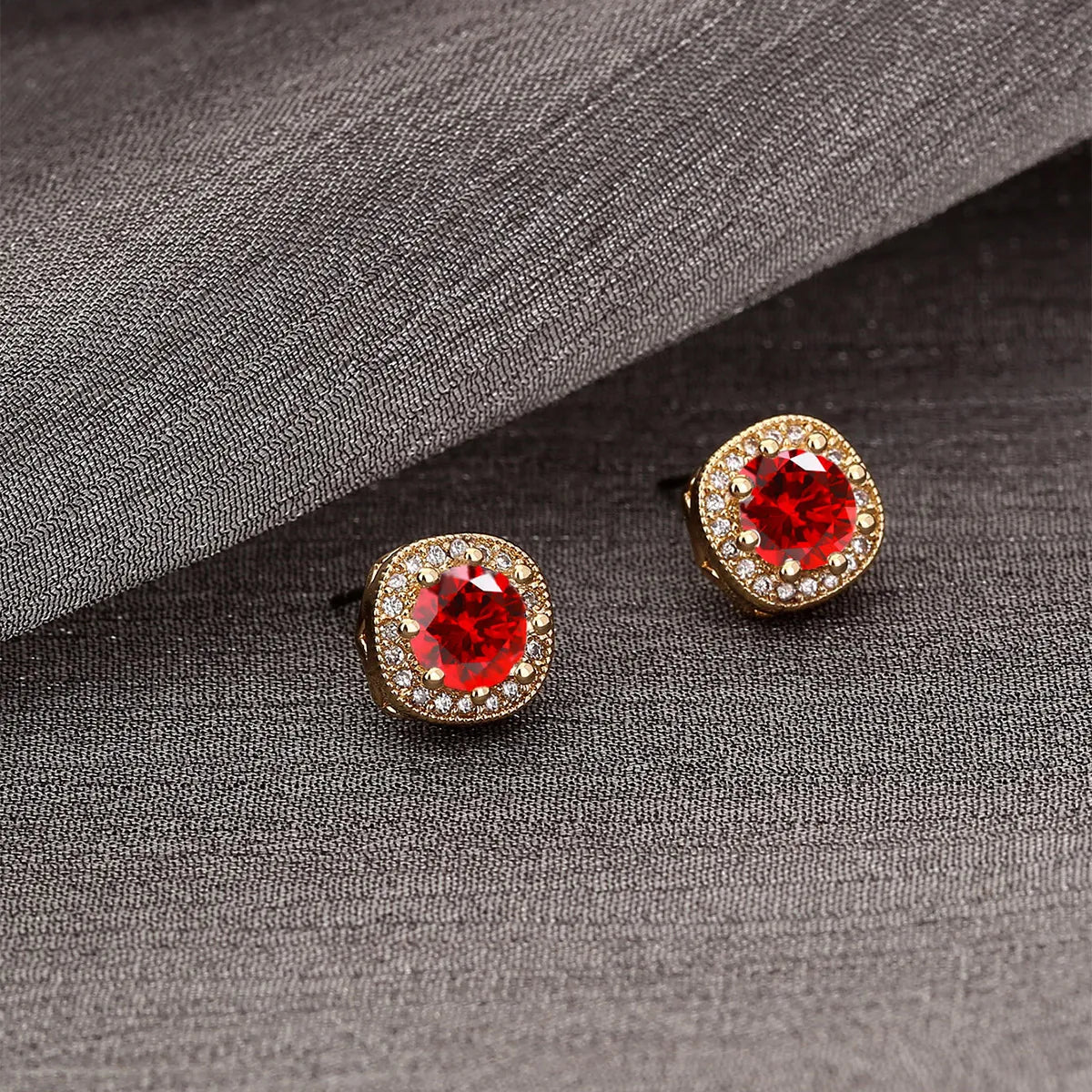 1 Pair Simple Style Round Inlay Stainless Steel Zircon Ear Studs