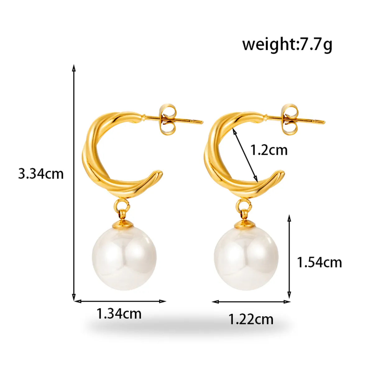 1 Pair Simple Style Round Oval Plating 304 Stainless Steel Drop Earrings