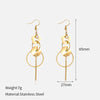 1 Pair Simple Style Round Plating 304 Stainless Steel 18K Gold Plated Drop Earrings