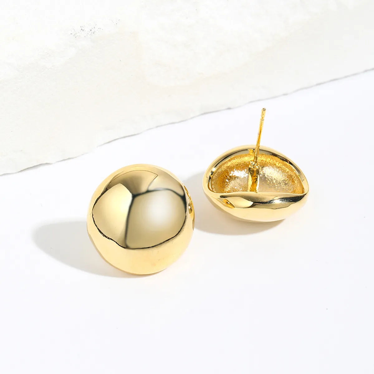 1 Pair Simple Style Round Plating Brass Ear Studs