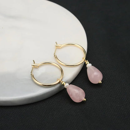 1 Pair Simple Style Round Plating Copper 18k Gold Plated Earrings