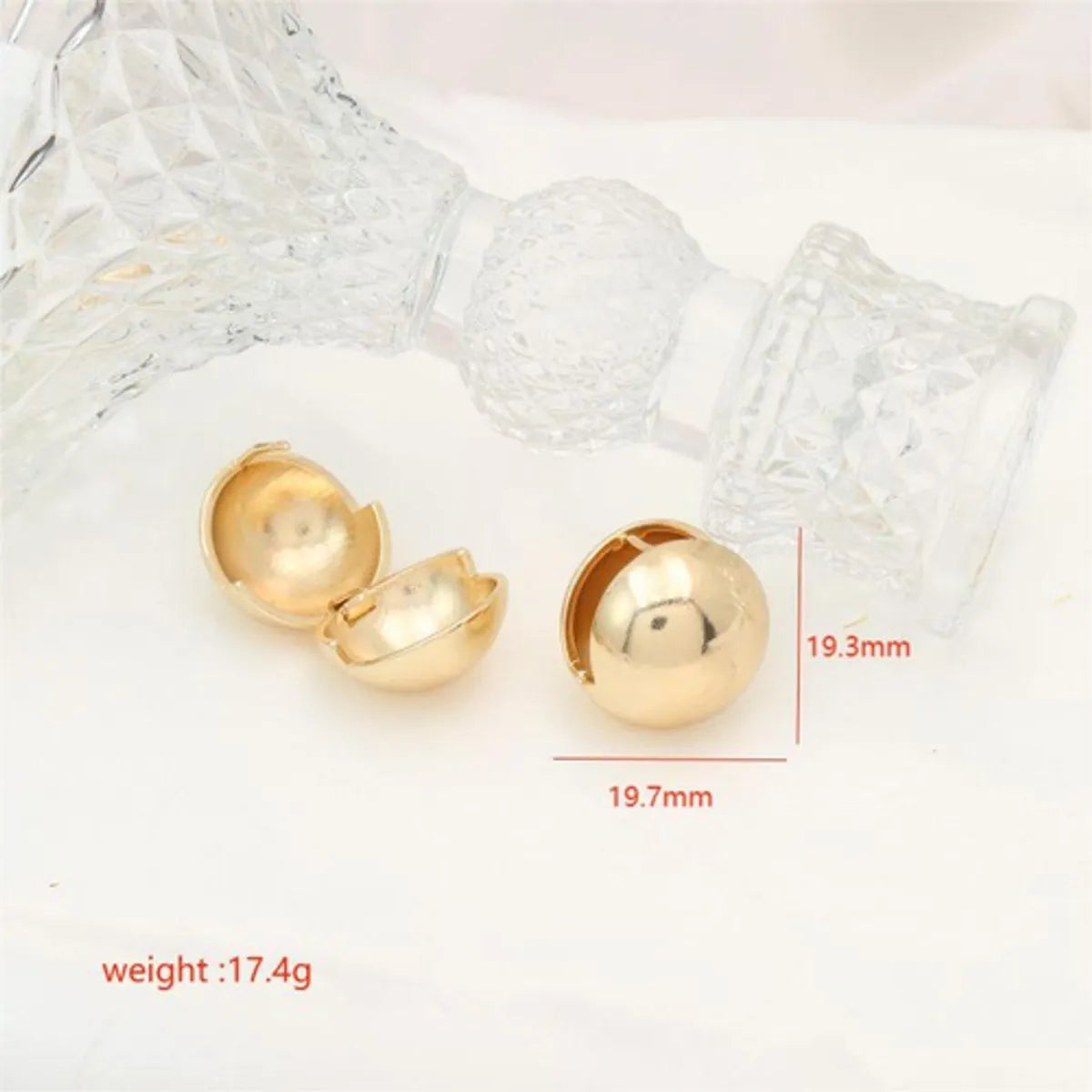 1 Pair Simple Style Round Plating Copper 18k Gold Plated White Gold Plated Huggie Earrings