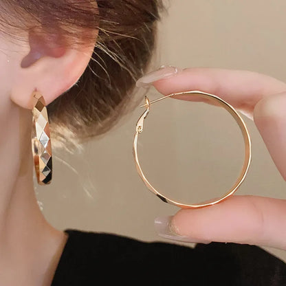 1 Pair Simple Style Round Plating Copper Hoop Earrings