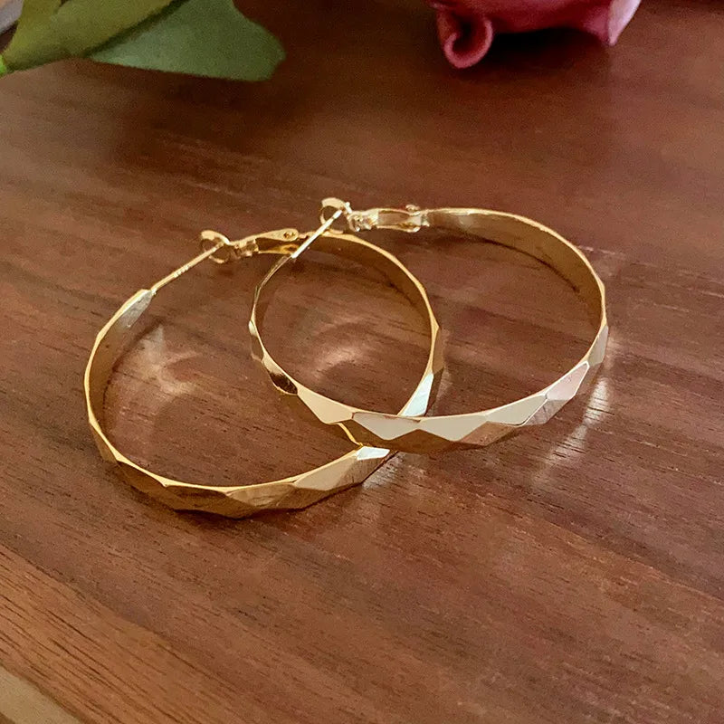 1 Pair Simple Style Round Plating Copper Hoop Earrings