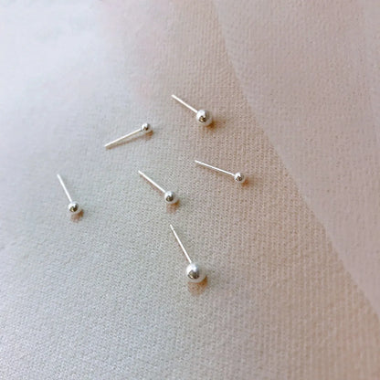 1 Pair Simple Style Round Plating Inlay Alloy Pearl Silver Plated Ear Studs